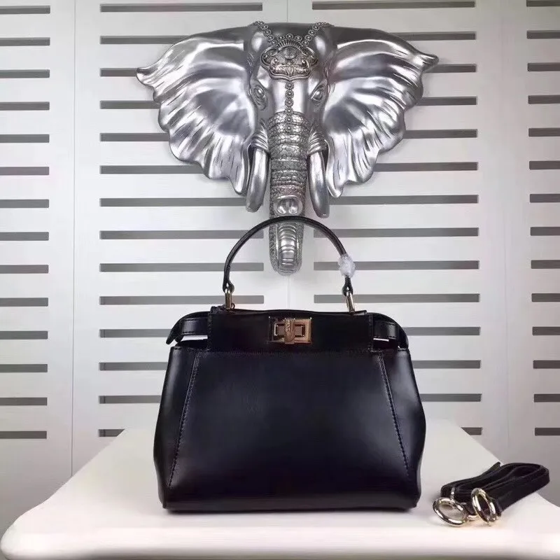 

New Winter style Genuine Leather handbag women popular Women brand peekaboo bag Imported cowhide shoulder bag free shipping