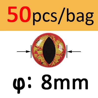 ICERIO 50 шт. 3D 4D голографические глаза рыб Глаз Дракона для завязывания мушек стримеры Baitfish деревянные пластиковые приманки - Цвет: Orange 8mm 50pcs