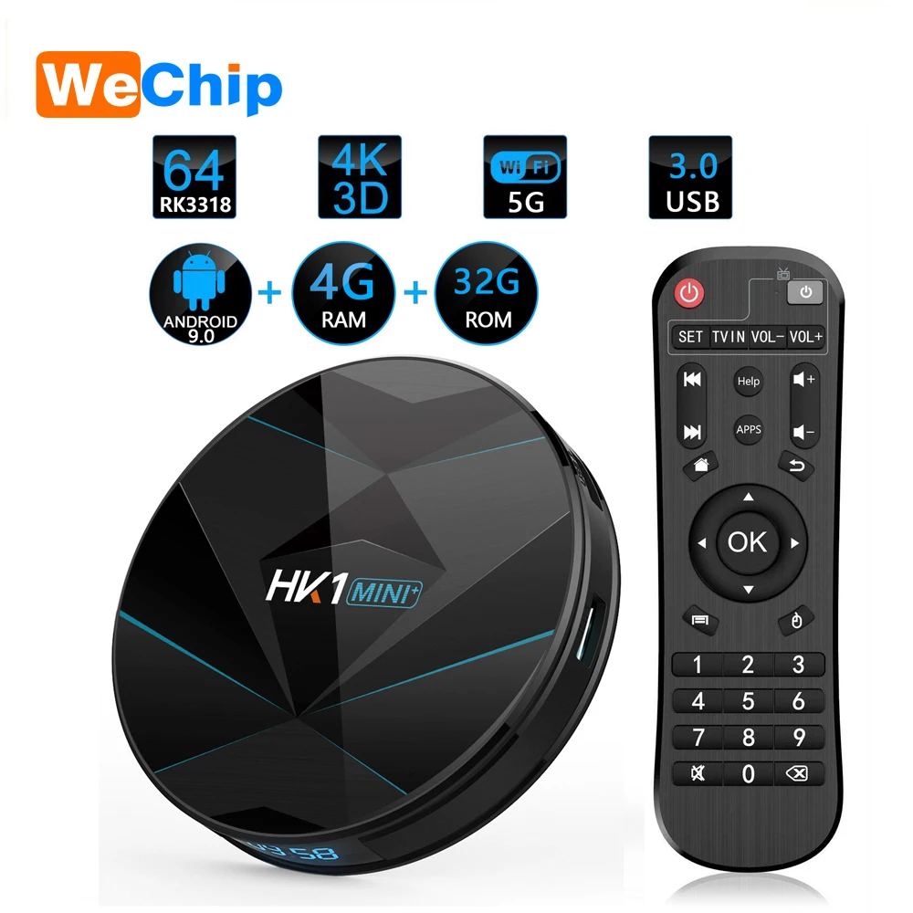 

HK1 mini Plus Android 9.0 TV Box 4GB 64GB RK3318 4 Core 2.4G/5G Wifi 4K HD Set Top Box HK1 MINI MAX 4G 32G 100M 3.0 USD Ott Play