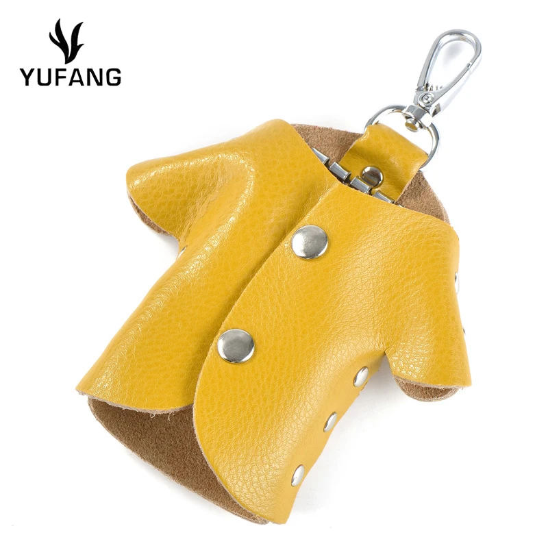 

YUFANG Women &men Key Pocket Candy Color Key Holder Genuine Leather Men Key Holder Wallet Creative Gift Key Pocket Real Leather
