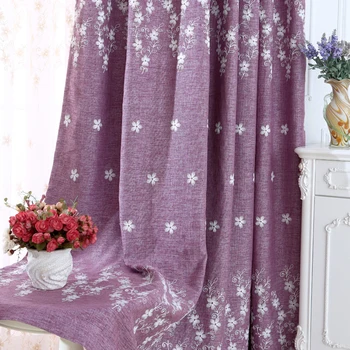 

Luxury Cotton Linen Blackout Curtains For Living Room Window Curtain For Bedroom Embroidered Voile & Cloth Blinds 2 Kinds Color
