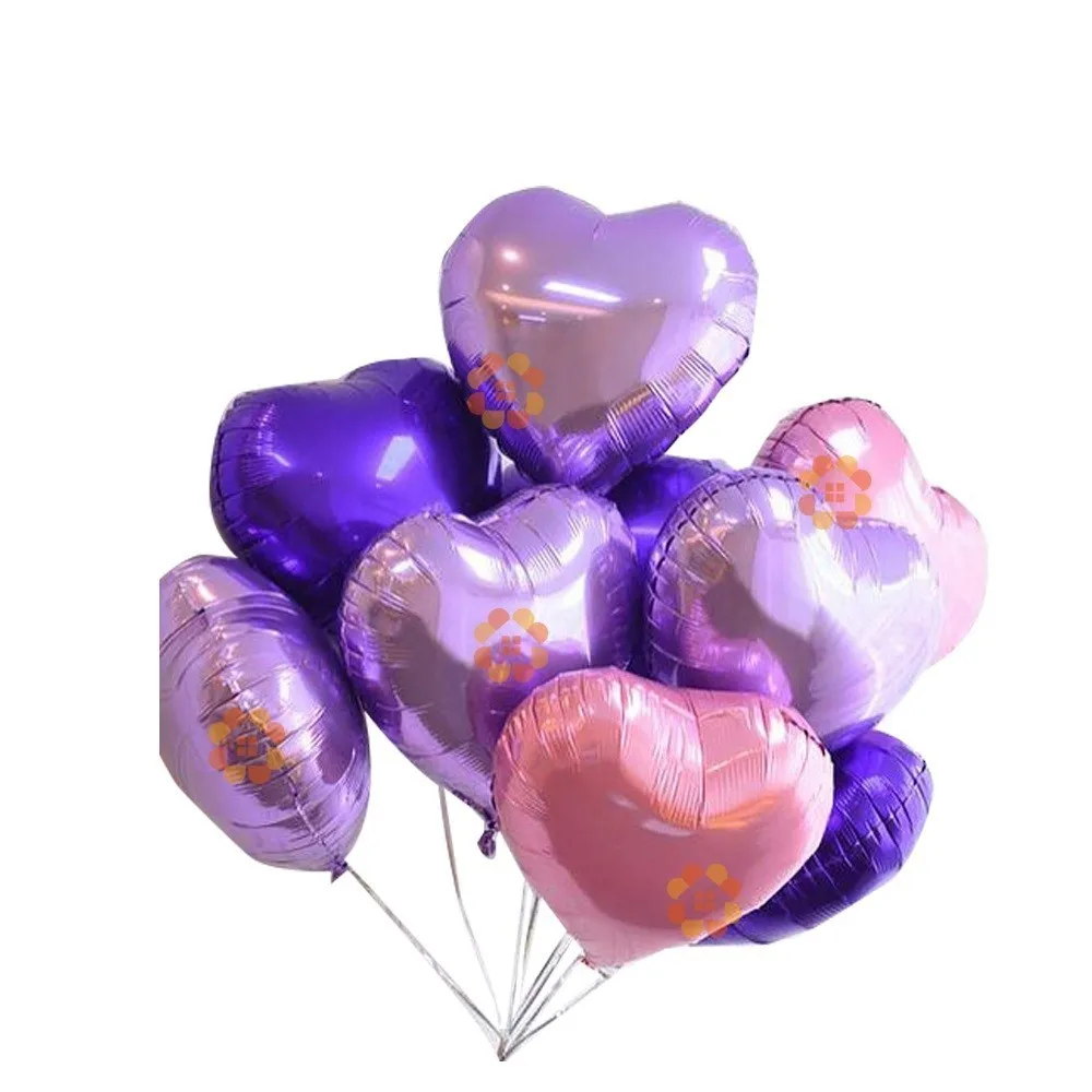 5/10 шт. 18 дюймов красочные «любящее сердце» и звезды Форма гелиевый шарик из фольги воздушный шар, хороший подарок на день рождения, свадьбу, вечерние украшения воздушные шары - Цвет: 2 color purple 1pink