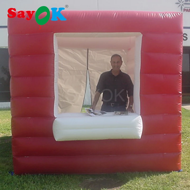 2.5m PVC portable inflatable ticket booth inflatable cube booth tent