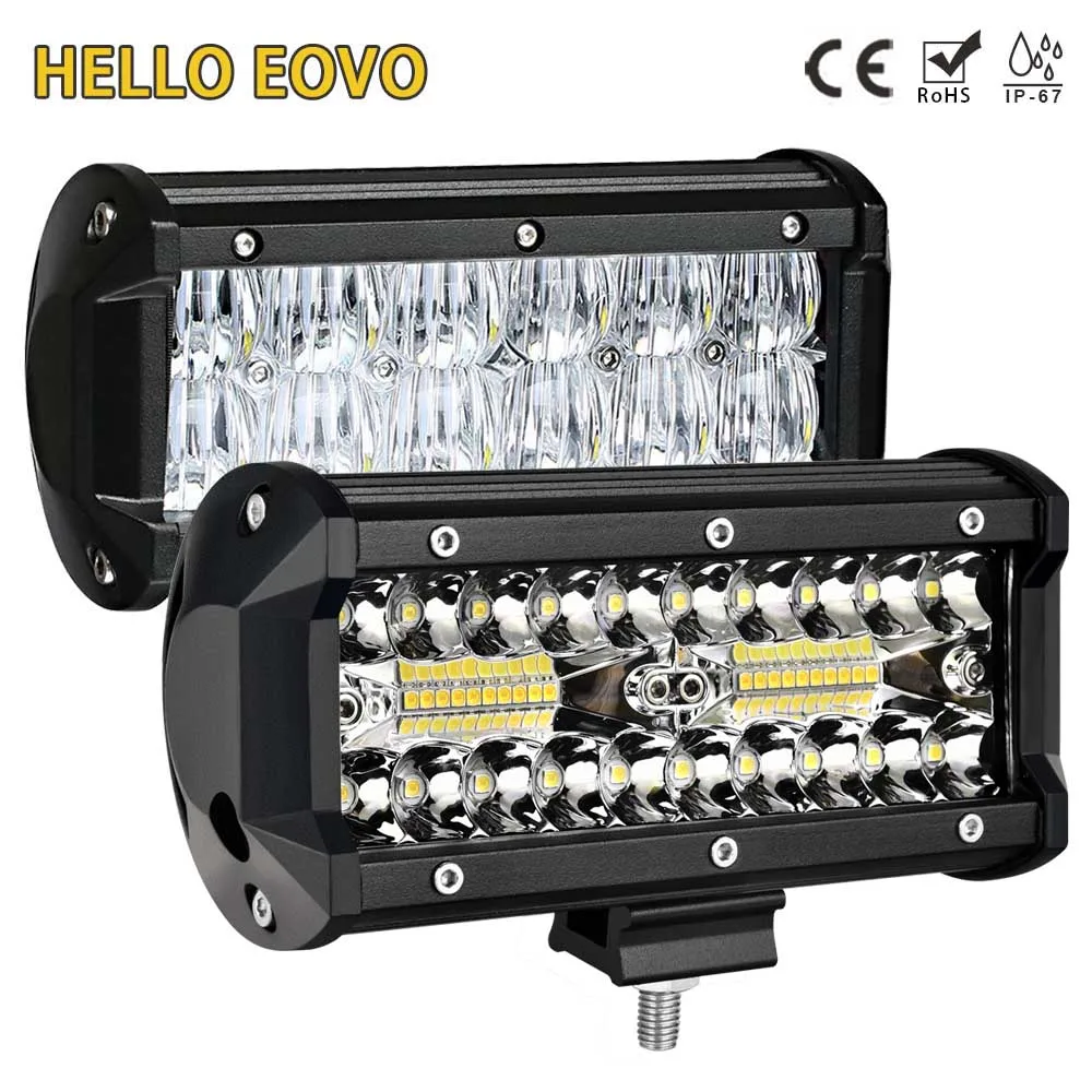 Goede HELLO EOVO LED Bar 7 inch LED Licht Bar Werk Licht voor Rijden Offroad Boot Auto Tractor Truck 4x4 SUV ATV 12V 24V Off Road