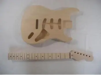 

Unfinished Guitar Neck and body for ST style Replacement 22 Fret maple
