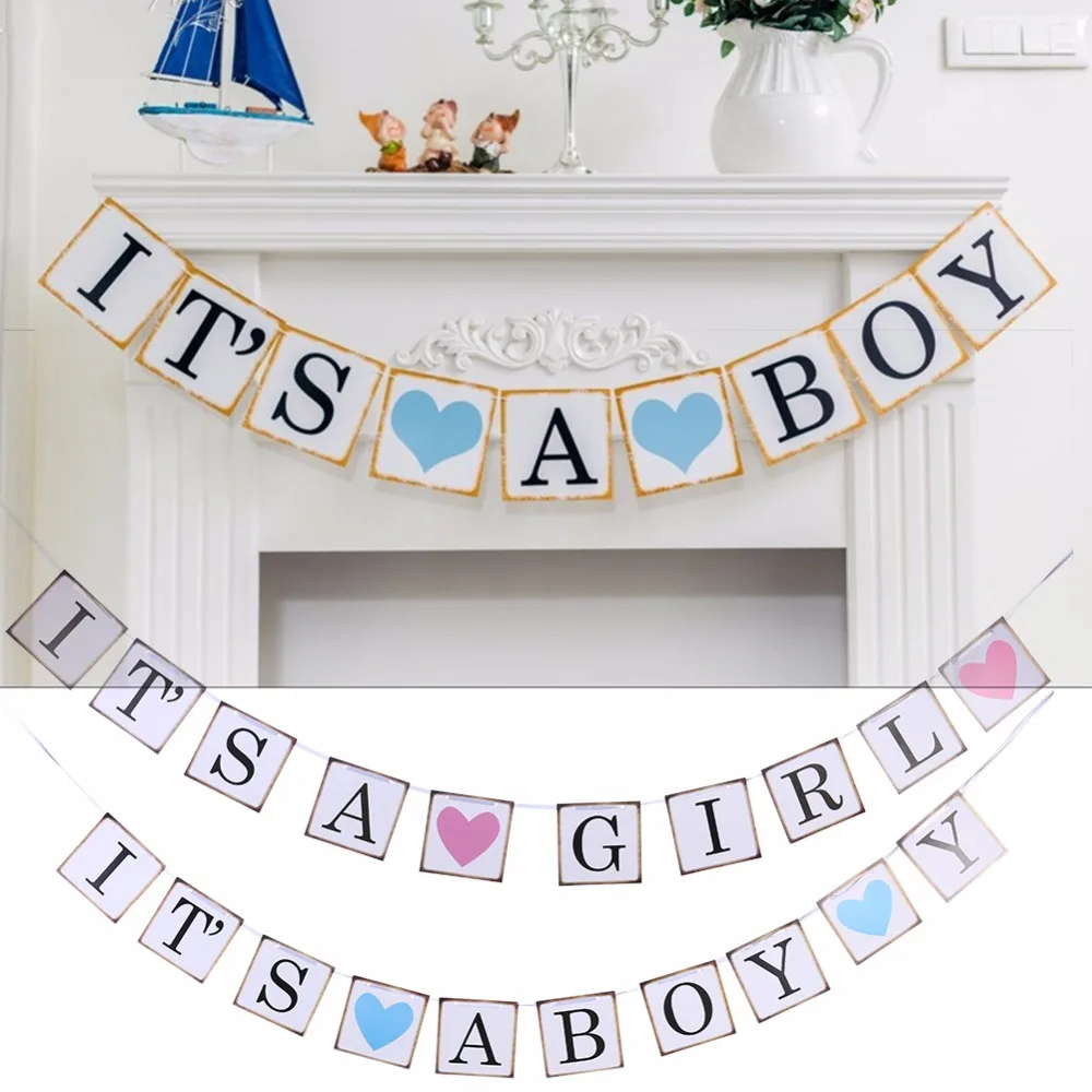 

Baby Shower It's A Boy Girl Birthday Party Hanging Confetti Banner Baptism Decoration Bunting Favors Supplies Babyshower #274455