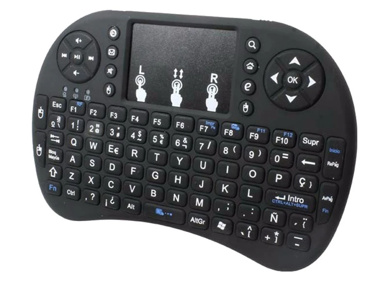 2,4G i8 Беспроводная клавиатура Мини английская русская испанская воздушная мышь с подсветкой с тачпадом для Android Smart tv Box PC ноутбук Xbox