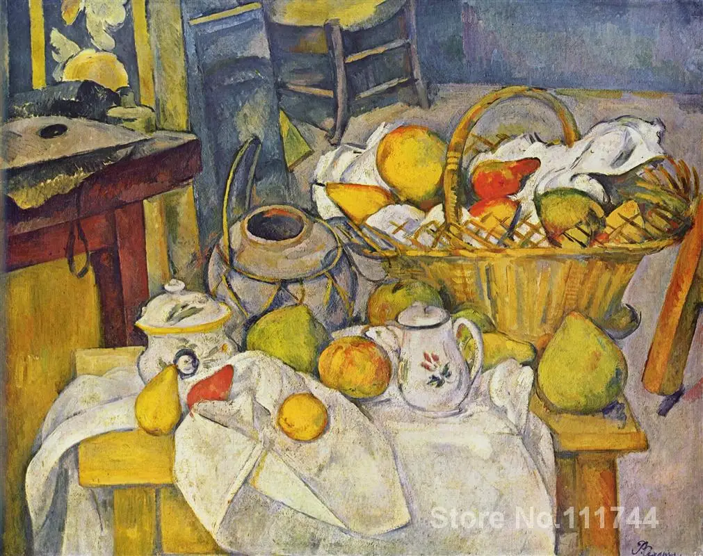 

oil painting Landscape Still life with basket by Paul Cezanne art for sale Hand painted High quality