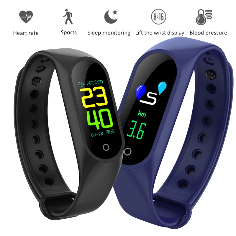 

QAQFIT M3 Smart Bracelet Blood Pressure & Heart Rate Monitor Colorful Touch Screen Waterproof Fitness Bracelet PK mi band 3