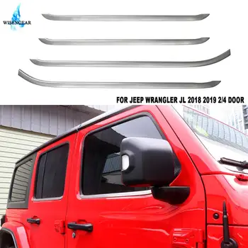 

WISENGEAR Stainless Steel Side Window Sill Trim Cover For Jeep Wrangler JL Unlimited 2 4 Door 2018 2019 Window Strip Decor Shell