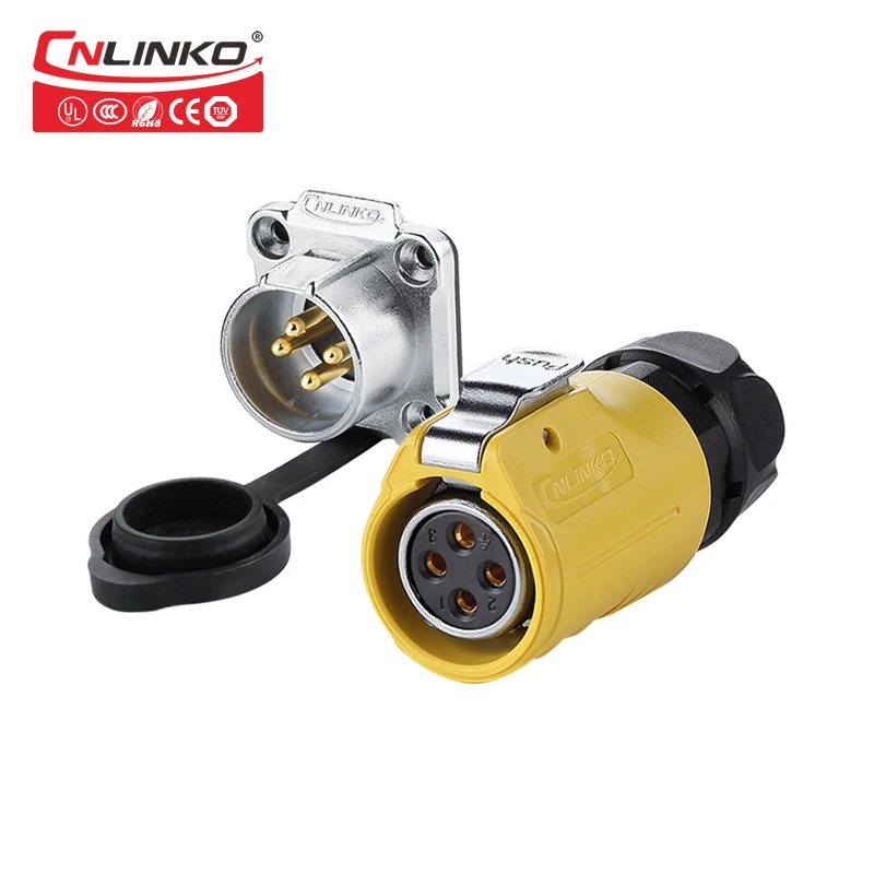 

Power Wholesale Circular Connector Supplier Provide Plug & Sockets Yellow Round 4 Pin Power Connector