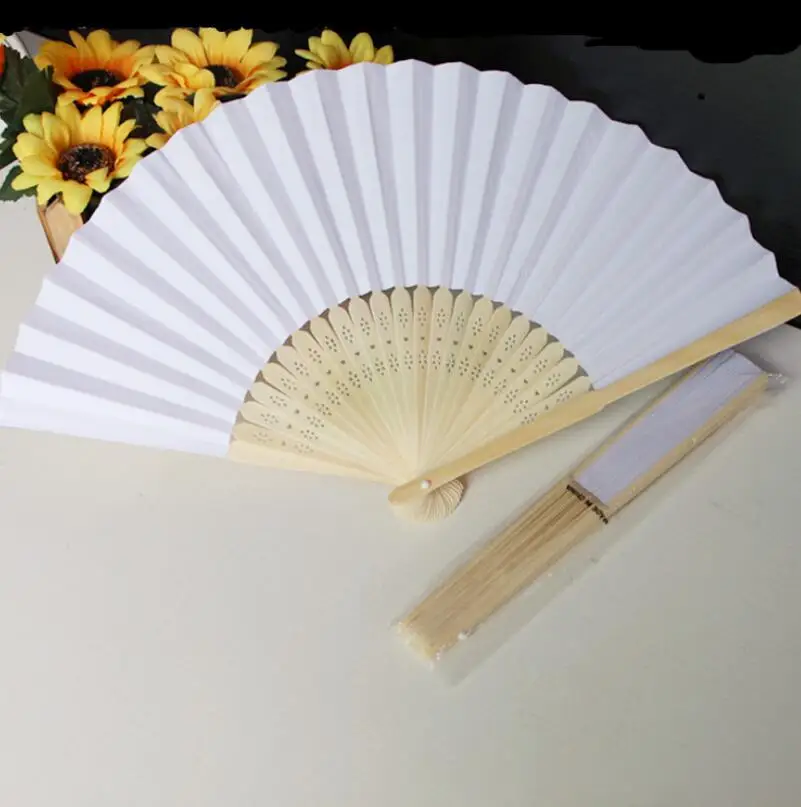Украшение для свадебной вечеринки в китайском стиле DIY картина свадебный белый цвет бумажный веер LX1507