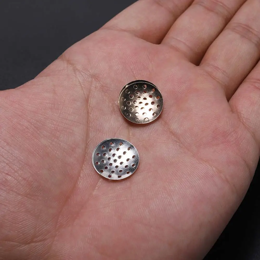 50pcs 14-25mm Brooch Base Brooches Bouquet Metal Disk Shell Flower Cabochon Bezel Round Blank For Diy Jewelry Making Wholesale