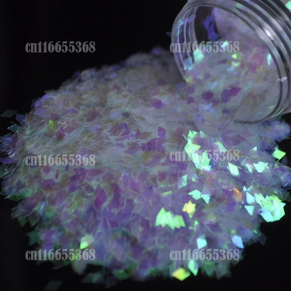 

Candy Color Baby Purple 3D Acrylic Nails Toes Tips Glitter Rhombus Diamondoid Paillette Shape Shiny C03