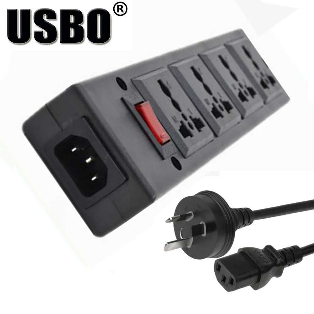 Высокое качество 250v 13a 1 8 м 4 jack Универсальный удлинитель питания гнездо IEC320