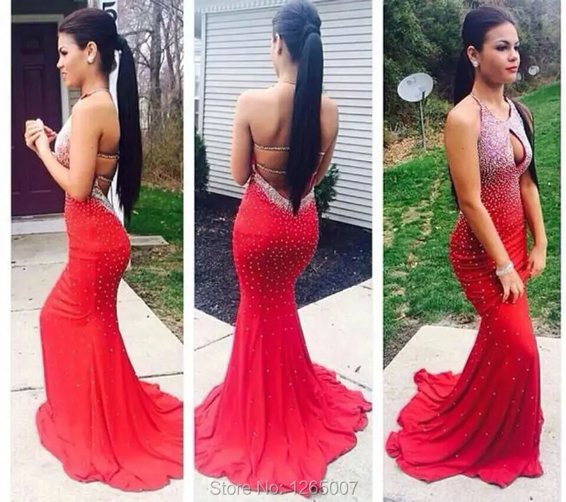 red diamond prom dress