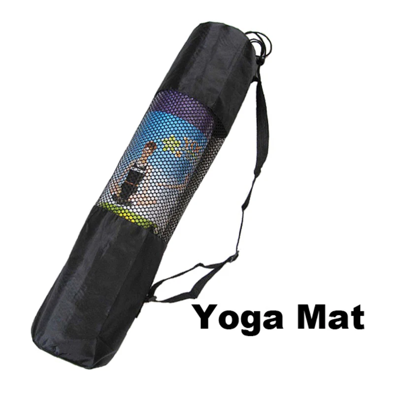 

Mesh Yoga bag Black Portable Case Nylon Pilates Carrier Mesh Adjustable Strap Yoga Tool Washable Portable Bags (not include mat)