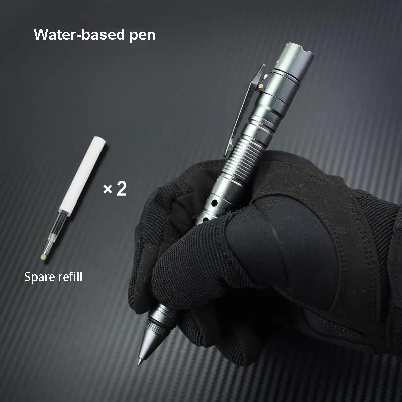 

Wholesale Portable Tungsten Steel Self Defense Writing Pen with LED Light Outdoor Sport defensa personal Survival Tactical Tools