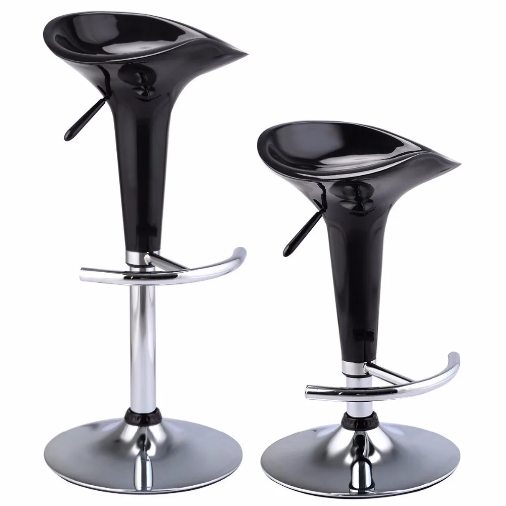 

Goplus Set of 2 Modern Bombo Style Swivel Barstools Adjustable Counter Chair Red Black White Swivel Bar Stools HW51432BK