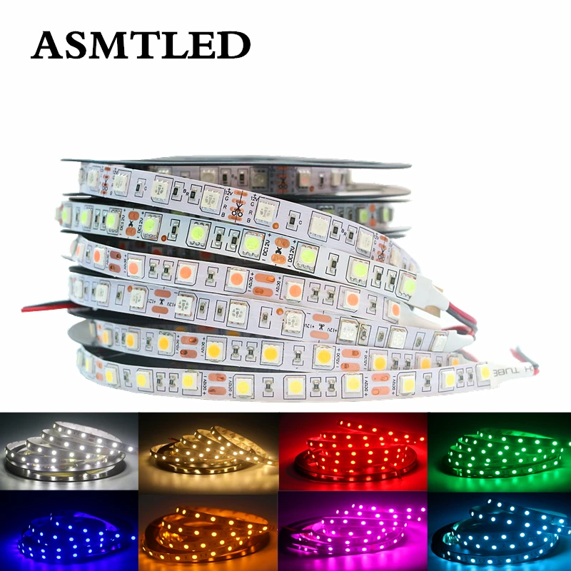 5 м/лот DC 12 В Гибкая светодиодная Диодная лента 5050 SMD 60 светодиодов/м 300 светодиодов