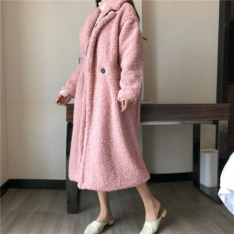 Winter thick teddy coat women high street oversize coats ladies lamb wool coat faux fur coat woman warm jacket overcoat