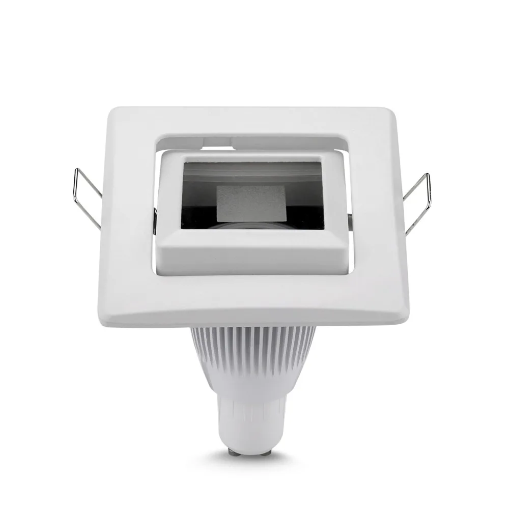 CE RoHs цинковый сплав квадратный белый серебряный встраиваемый регулируемый светодиодный потолочная люстра MR16 GU10 лампа светильник