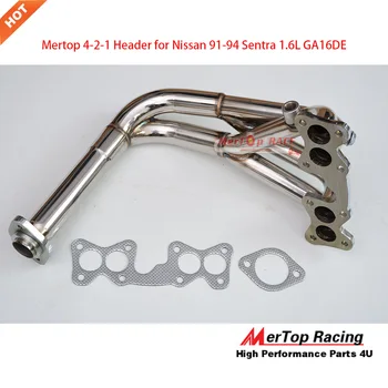 

Mertop Race 4-2-1 Stainless Racing Sport Exhaust Header for 91-99 Sentra 1.6L B13 B14 GA16DE