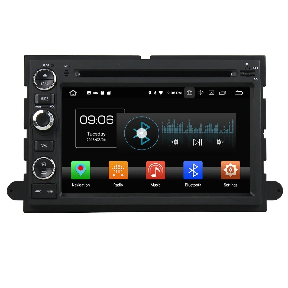 Best Android 8.0 7.1 Car DVD Player Auto GPS Navigation Radio Player for Ford F150 Expedition Explorer Fusion 2006 2007 2008 2009 IPS 4
