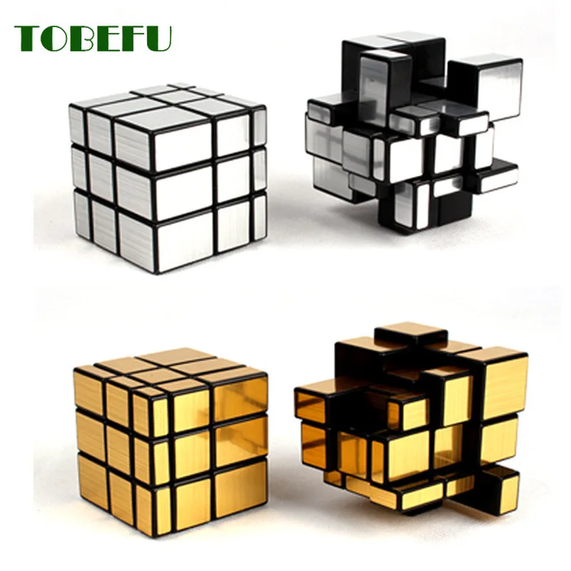 

TOBEFU Magic Mirror Cube 3x3x3 Professional Gold&Silver Cubo Magico Cast Coated Puzzle Speed Twist Learning and Education Toys