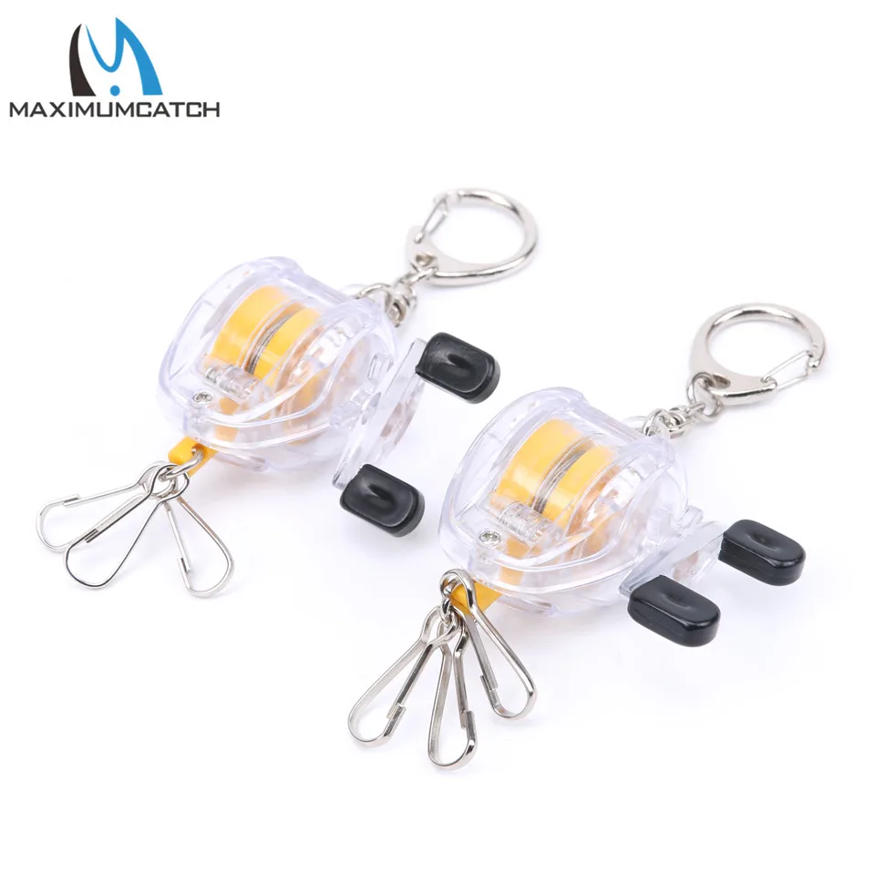 Maximumcatch 2PCS Key Chain Zinger Fly Fishing Zinger Reactor Baitcasting Reel Ring Fishing Tool