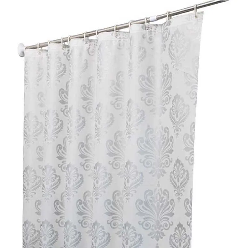 

Europe White PEVA Bath Curtains Flower Eco-friendly Waterproof Shower Curtain Bathroom