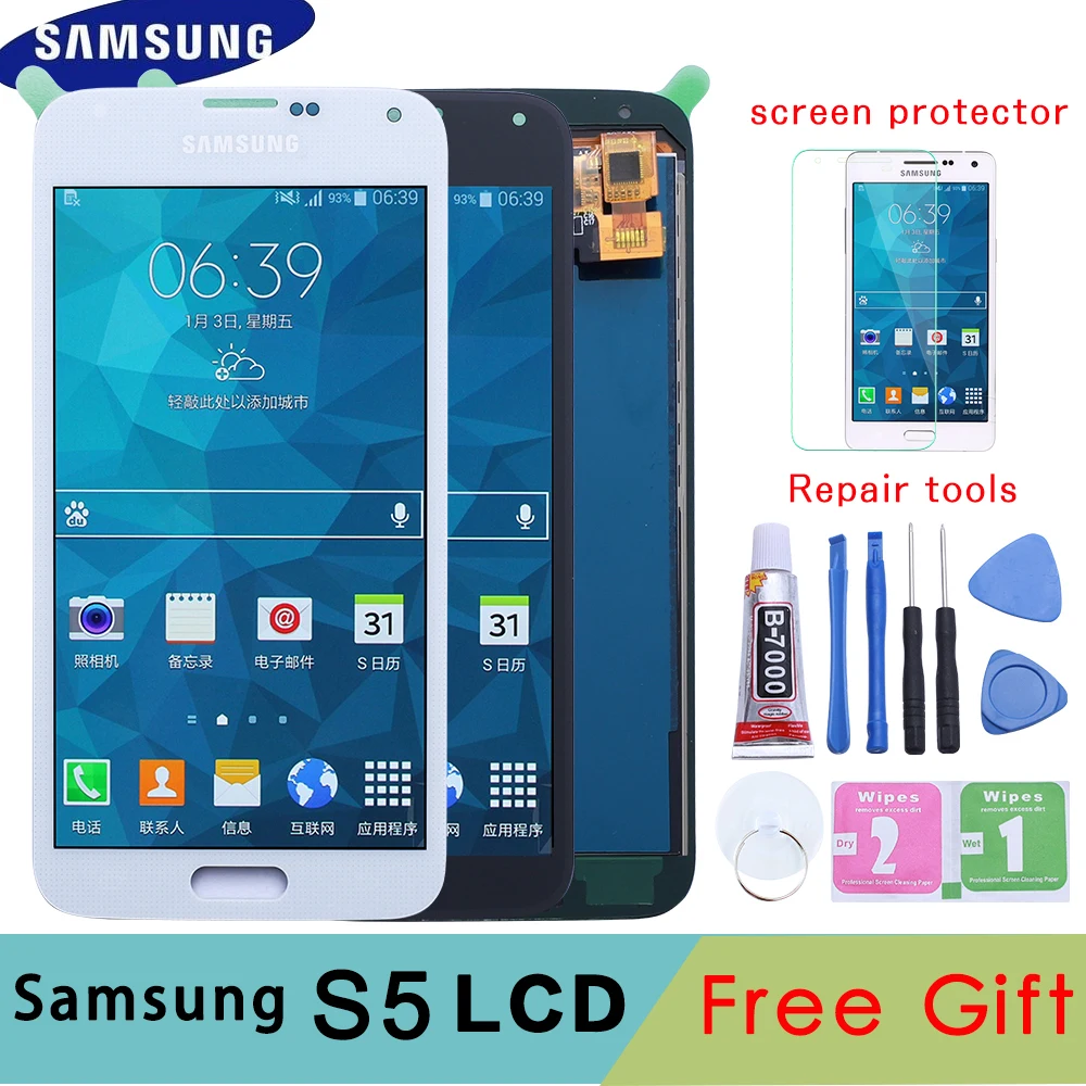 

For Samsung S5 LCD G900F Display LCD Screen Touch Digitizer Assembly Compatible for Samsung Galaxy S5 G900 G900F LCD