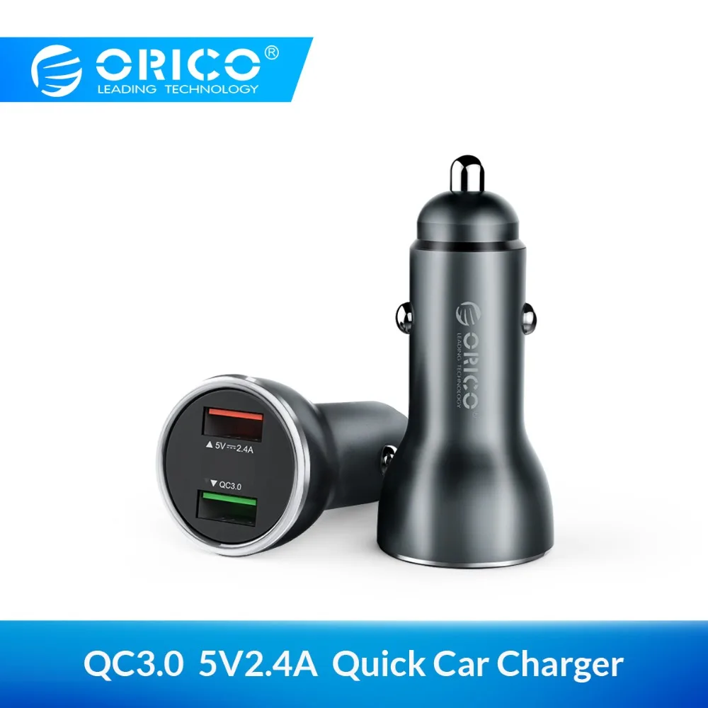 ORICO شاحن سيارة USB صغير للهاتف المحمول QC3.0 سريعة مهايئ شاحن مع المزدوج USB ميناء ل اللوحي