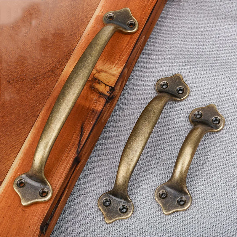

2PCS Door Handle Green Bronze Metal Vintage Wardrobe Cabinet Drawer Knobs Pull Handles For Wardrobe Drawer Furniture