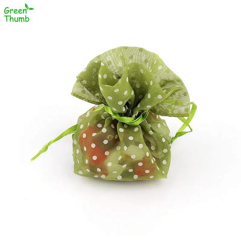 

7pcs 13x6.5x9.5 cm Colored Mesh Bags Candy Drawstring Gift Bag Jewelry Pearl Yarn Dot Bag Wedding Festival Christmas Decoration