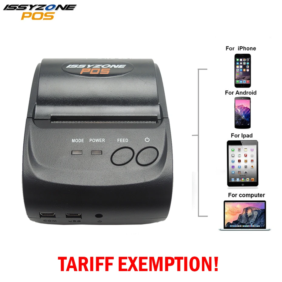 80mm Bluetooth Thermal Receipt Printer Wireless Moible POS Ticket Retail Print