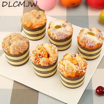 

Fake Cake Bakery Photography props Decor Soft Bread Artificial bread 6pcs/lot food squishy Bread Simulation Model Soft Bread