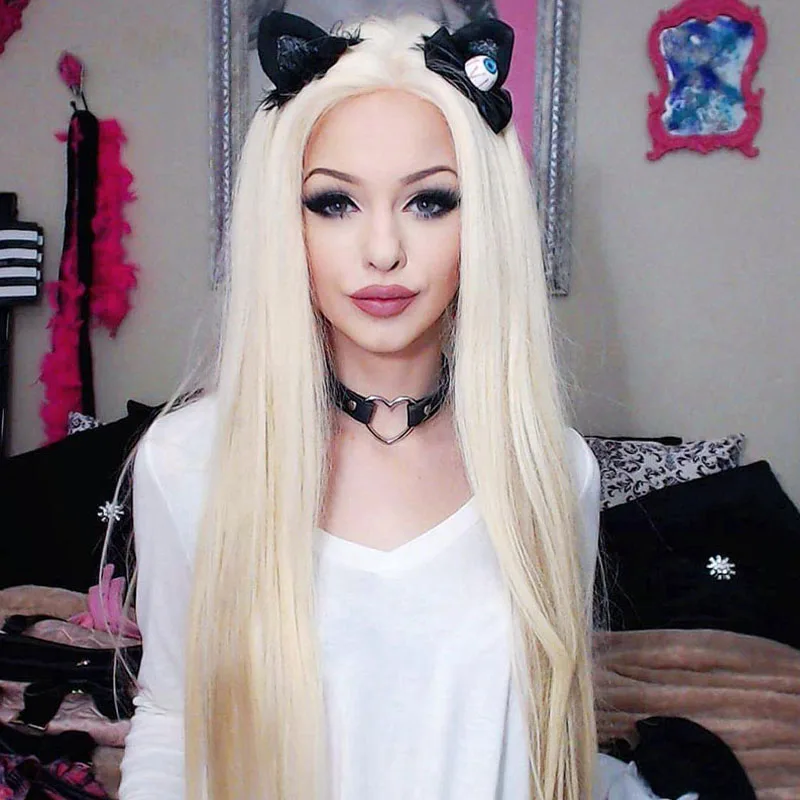 

Free Shipping Top Quality Free Parting Lace front Wigs Blonde Long Natural Straight Synthetic Lace Front Wigs for Black Women