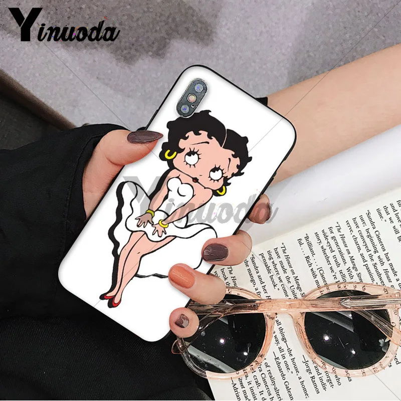 Yinuoda горячая Распродажа betty boop новое поступление черный чехол для мобильного