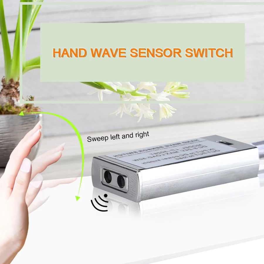 

Motion Sensor Hand Sweep Switch 12V 24V 5A IR Hand Wave Scan Sensor Switch 10cm Sense Distance LED Closet Cabinet Wardrobe Lamp