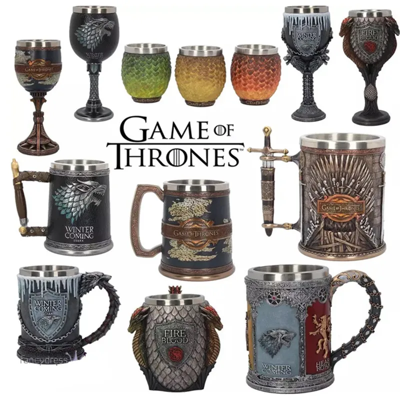 

Game of Thrones Coffee Mugs Stainless Steel Resin Cups and Mugs Creative Drinkware Mark Winter Is Coming Fire and Blood