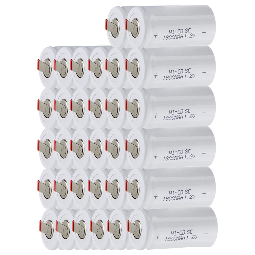 

Lowest price 32 piece SC battery 1.2v batteries rechargeable 1800mAh nicd battery for power tools akkumulator
