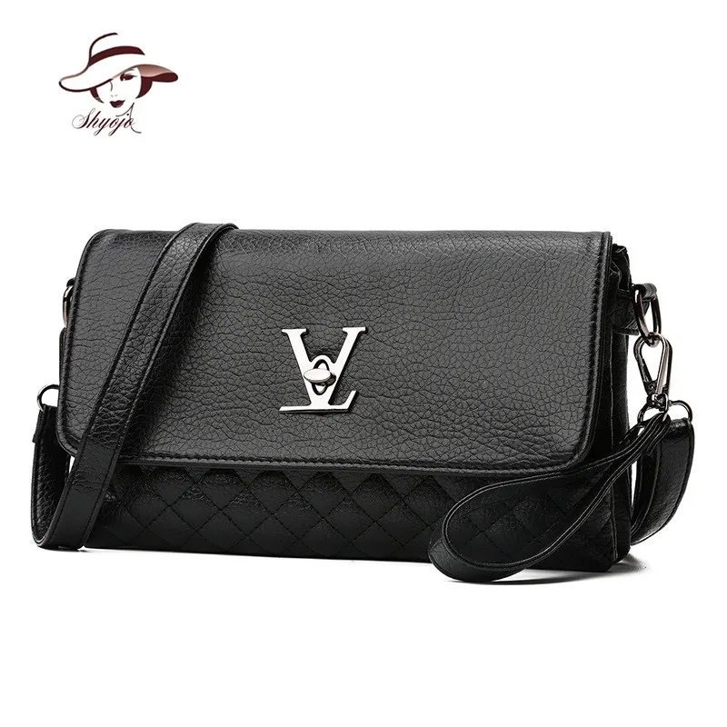 www.semadata.org : Buy Fashion Famous Brand Designer Clutches Black Bag Business Solid PU Leather ...