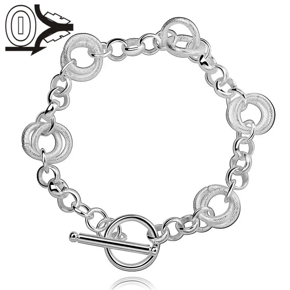 

Wholesale Silver Plated Bracelet,Wedding Jewelry Accessories,Fashion Silver Size Circles Bracelets Bangle Gift