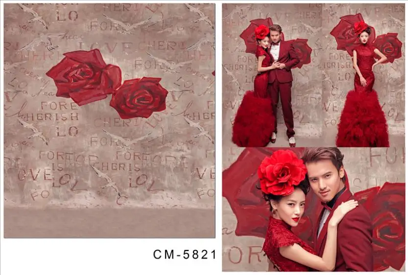 YOTEBO Фотографии Фонов Две Буквы На Стене Красные Розы Фон Cm-5821 | Электроника