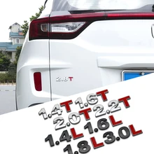 Flyj metal 3d 1.4 1.5 1.6 1.8 2.0 2.2 2.4 2.5 2.8 3.0 t l logotipo do carro de boa qualidade sticke tronco traseiro emblema da cauda emblema deslocamento