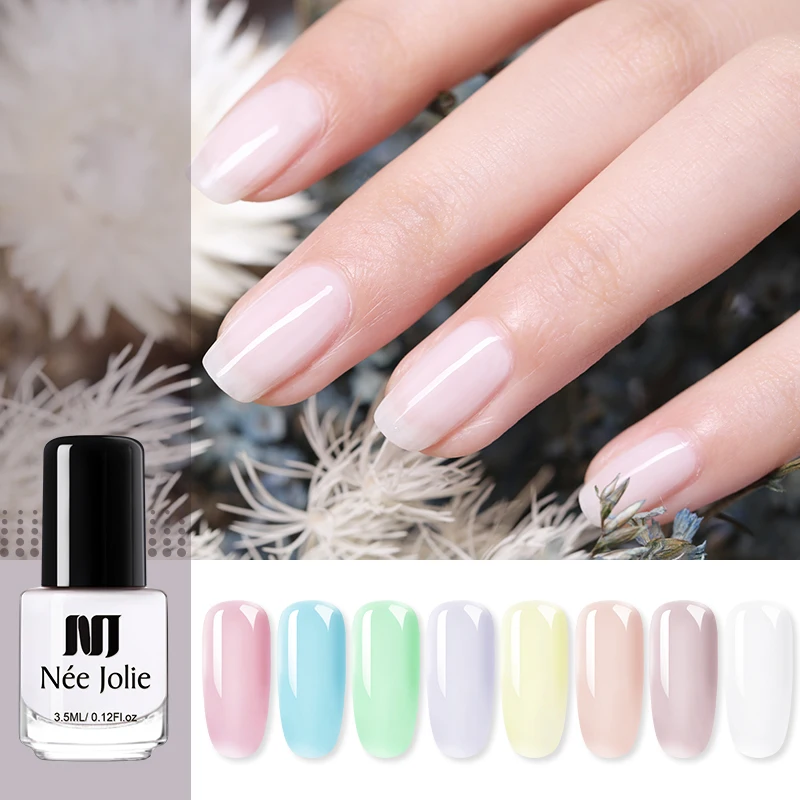 

NEE JOLIE 3.5ml Translucent Jelly Nail Polish Semi-transparent Purple Pink Mixed Colorful Manicure Nail Art Varnish