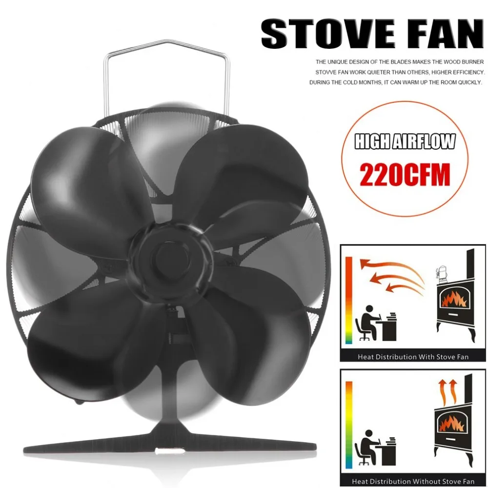 

EQ-4BKA Efficient Heat Distribution Fan Portable 4 Blade Heat Powered Stove Fan Fireplace Fan Universal Wood Burner