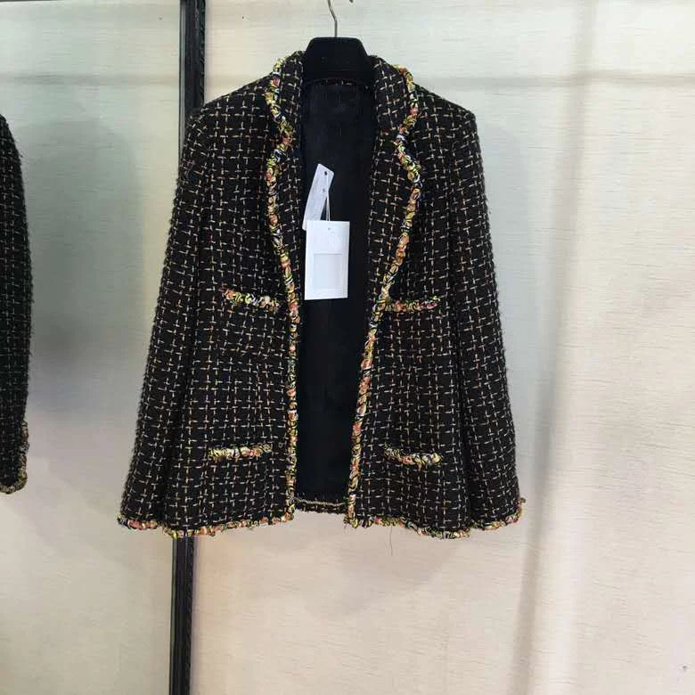 

High Quality Tweed Jacket Women 2018 Autumn Winter Runway Fashion Long Sleeve Women Outfit with 100% Silk Lining 2018
