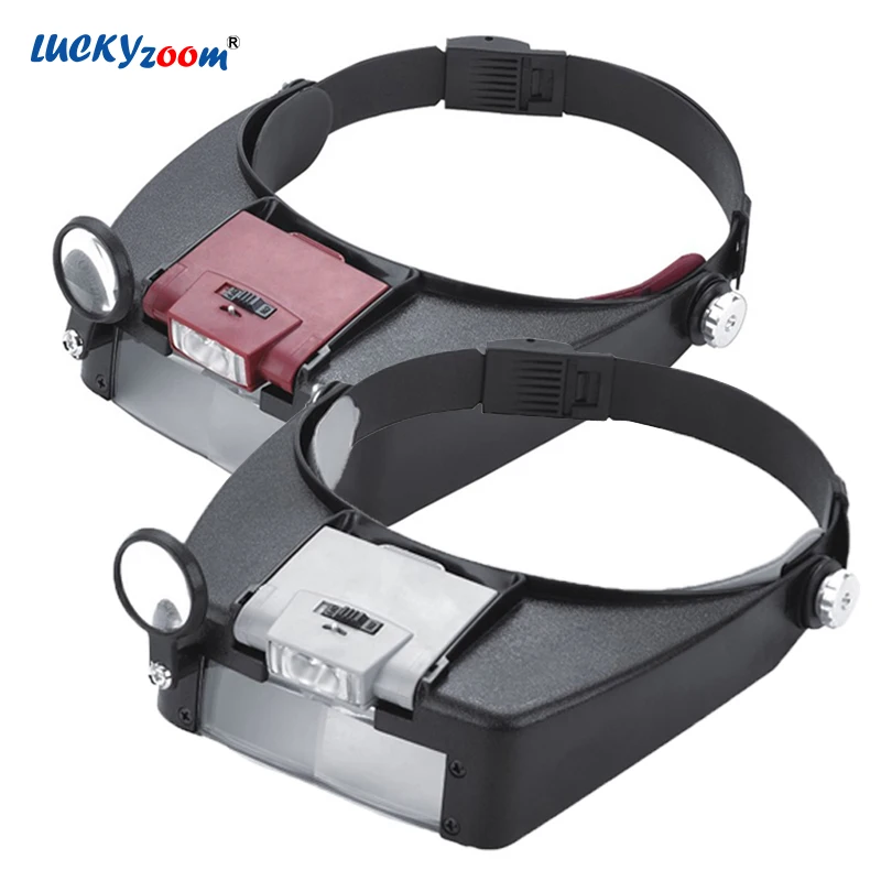 Buy HeadBand Magnifier With LED Light Helmet